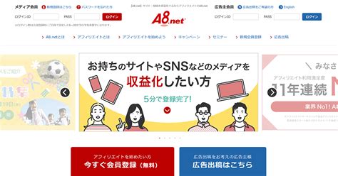 【A8.net】サイト・SNSを収益化するならアフィリエ .